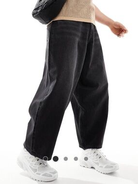 ASOS DESIGN oversized balloon jeans in black